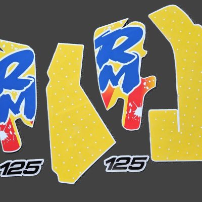 1991 Suzuki RM125 complete factory style graphics kit layout