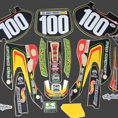 Kawasaki KX250 1999 graphics kit full set Pro Circuit Team Green style