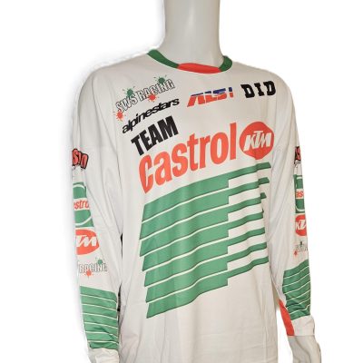 Team Castrol KTM vintage motocross jersey front view